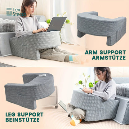 Extra Large Memory Foam Reading Pillow – Armrest Bed Pillow for Gaming, Working, and Relaxing with Removable Cover, 1 PC