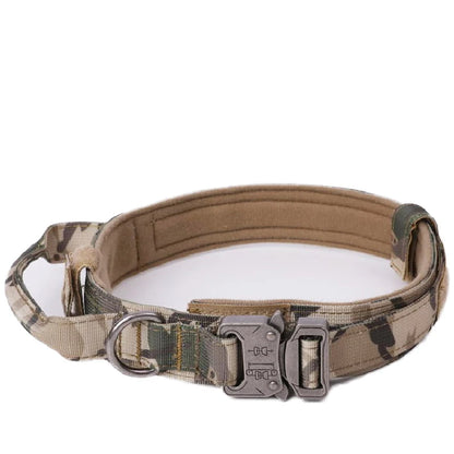 Durable Nylon Pet Dog Collar & Leash Set – Reflective Tactical Training Collar for Large Dogs