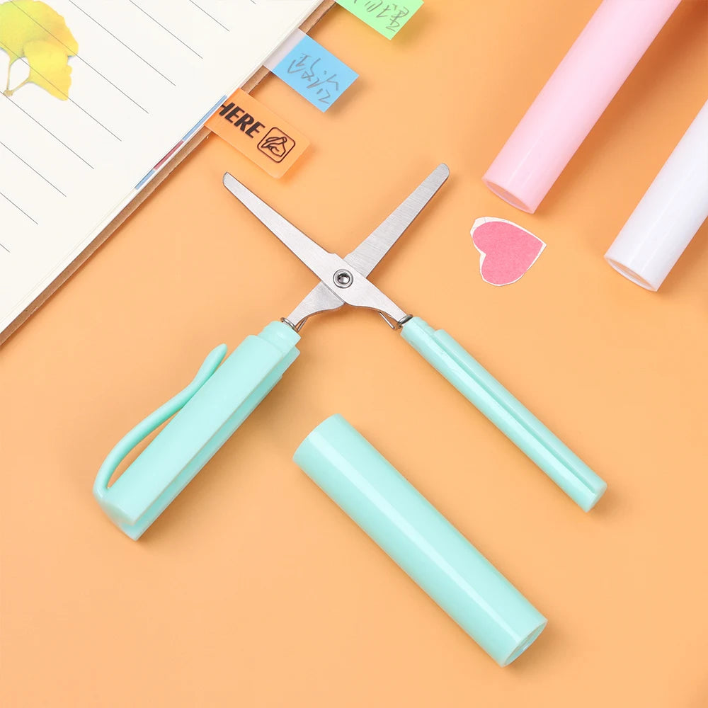 Portable Pen-Shape Folding Scissors – Creative Safe DIY Paper Cutting Tool for School, Office & Craft Use