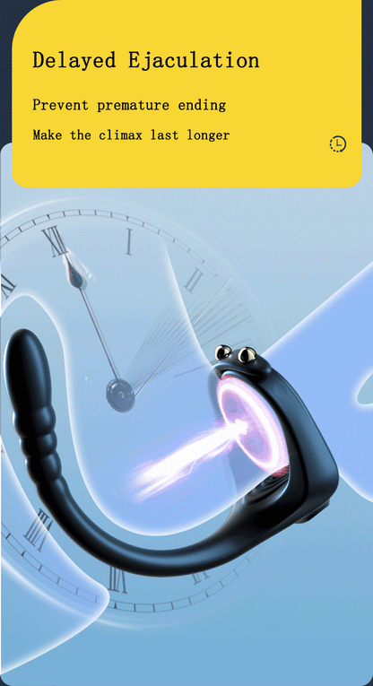 Adjustable Vibrating Penis Ring – Delayed Ejaculation, Enlargement, Prostate & Anal Massage Adult Male Sex Toy