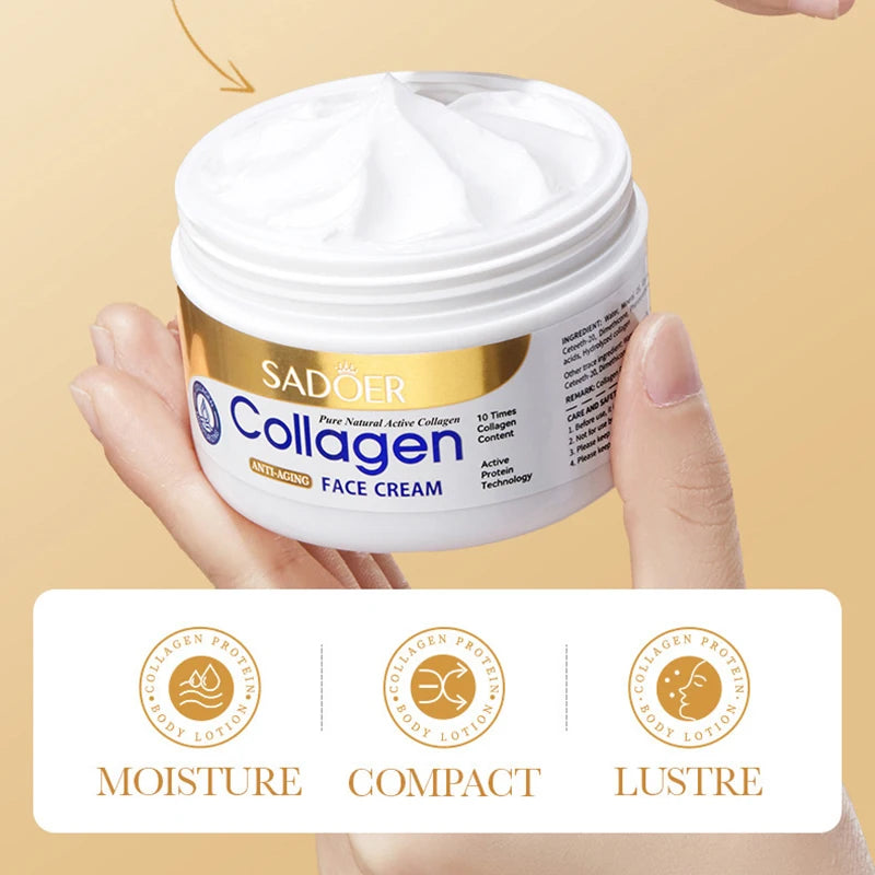 SADOER Collagen Firming Face Cream - Hydrating and Moisturizing Facial Skincare for Smoother, Firmer-Looking Skin