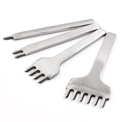 Leather Hole Punch Tool - 3/4/5/6mm Spacing Punch for Lacing, Stitching, and Sewing - DIY Leather Craft Tools with 1/2/4/6 Prong Options