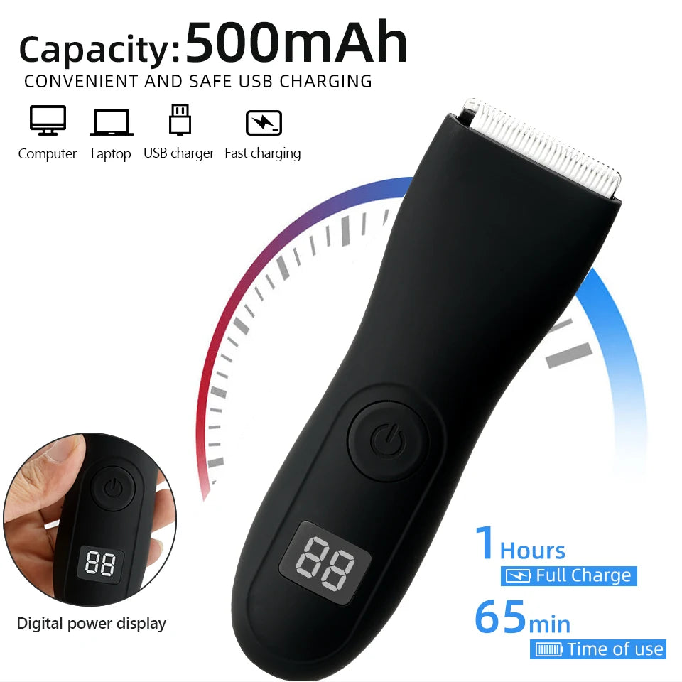 Body Hair Trimmer for Men and Women - Bikini, Groin, and Beard Groomer - Lady Shaver for Arm & Balls - Hair Removal Razor