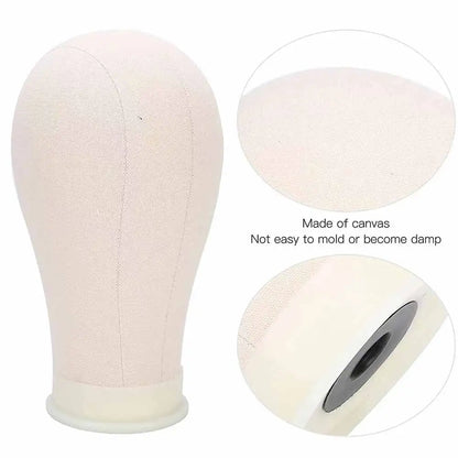 21-23 Inch Mannequin Head with Wig Stand – Canvas Head for Wig Making & Display