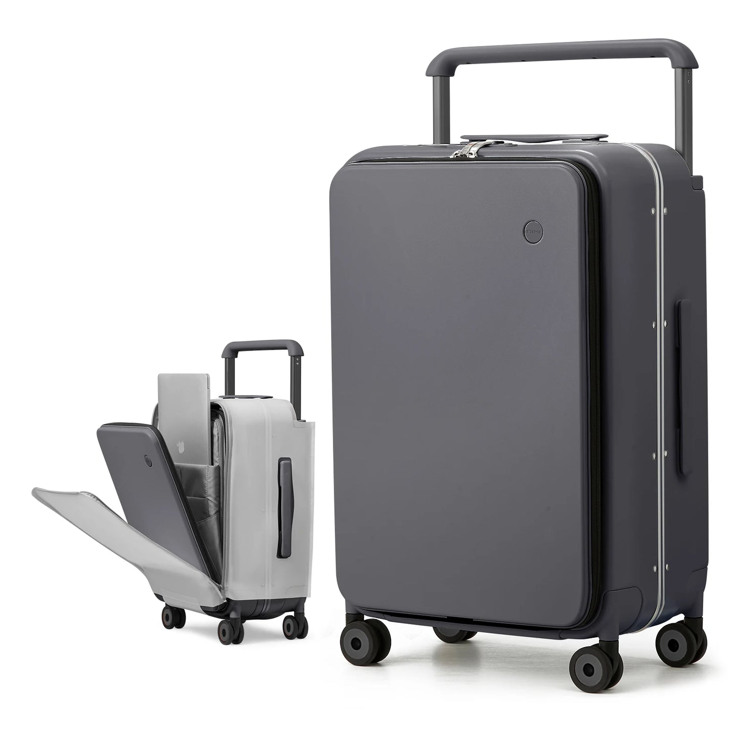 Mixi 20" Wide Handle Carry-On Suitcase – Men & Women Travel Trolley Luggage with PC Aluminum Frame M9275