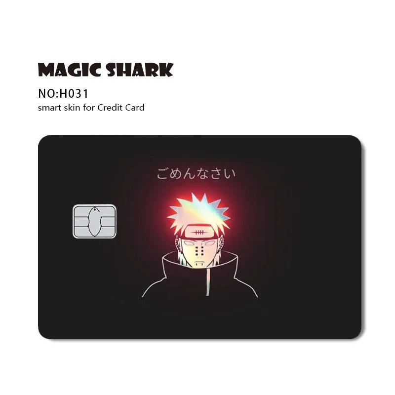2025 Naruto Anime Holographic Laser Sticker – Shiny Film Card Skin Cover for Debit & Credit Cards