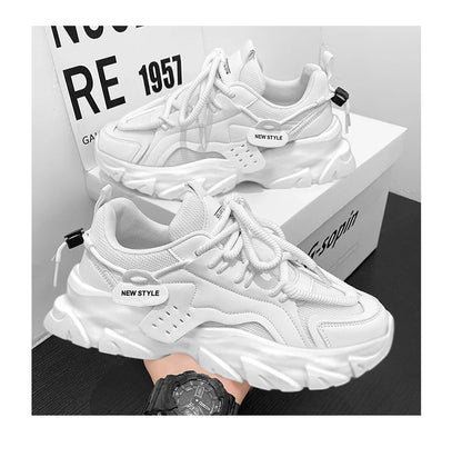 Men's Breathable Casual Sneakers - Thick Soled Soft Soles Tennis Shoes for Outdoor Running & Comfort