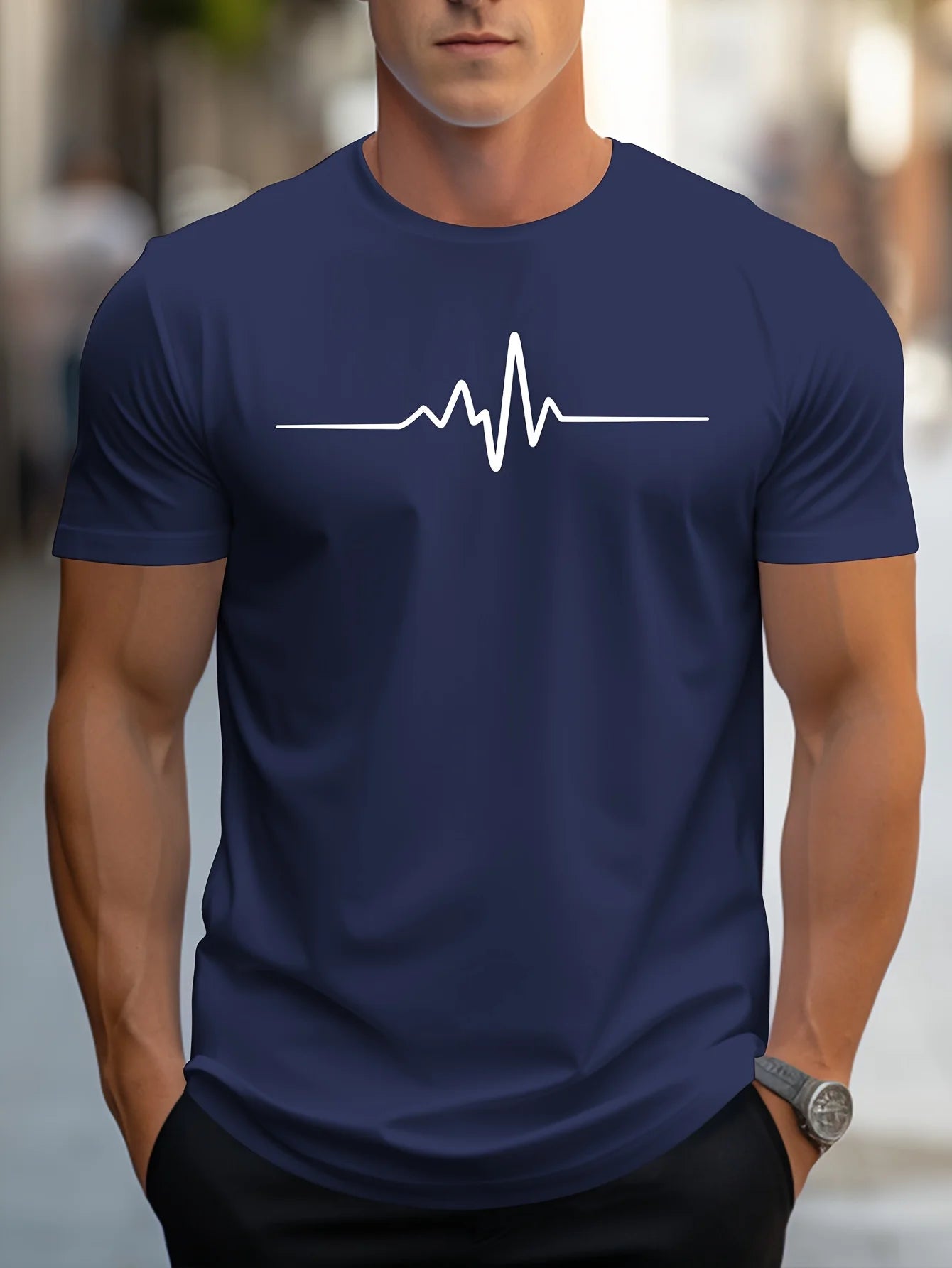 Men's 100% Cotton Summer T-Shirt – Creative Graphic Printed Slim Fit Casual Sports Round Neck Short Sleeve Top