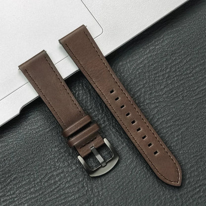 Leather Watch Strap 20mm/22mm - Vintage Replacement Band for Samsung Galaxy Watch 7/6/5/4 and Xiaomi Redmi Watch 3 Lite/Active