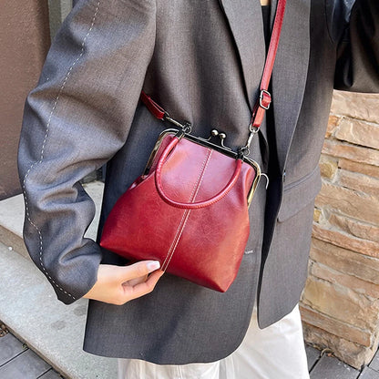 Vintage Brown Women’s Handbag – PU Leather Designer Shoulder & Crossbody Bag