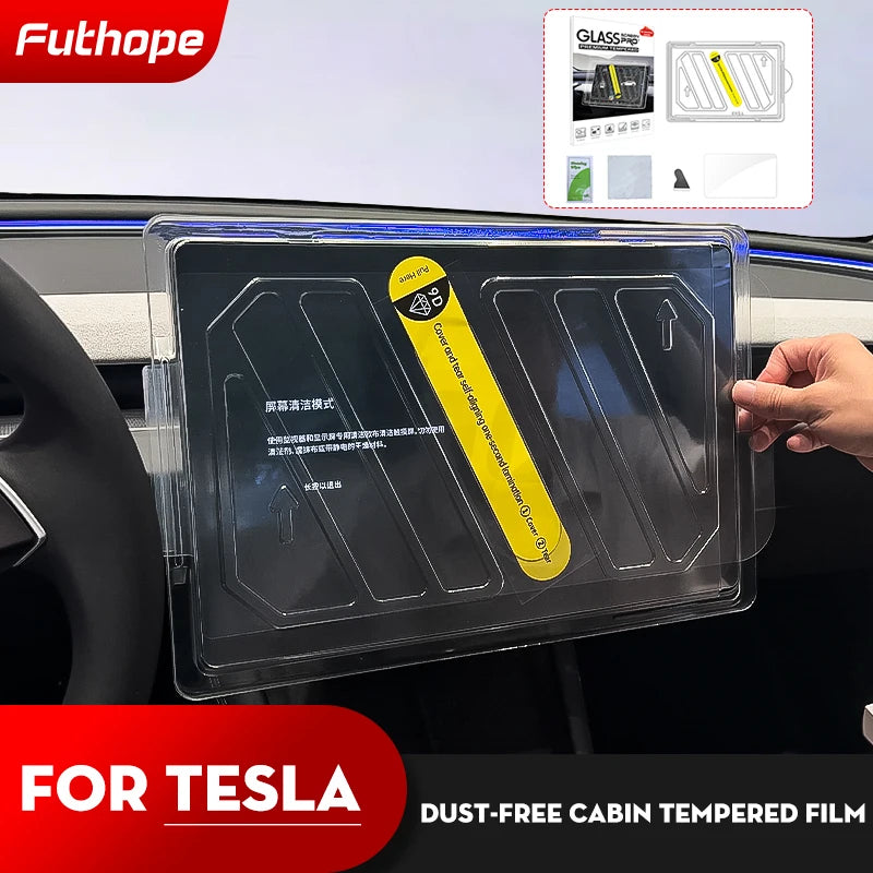 Futhope Tempered Glass Screen Protector – HD Center Control Film for Tesla Model 3/Y Highland (2021-2025) Protection