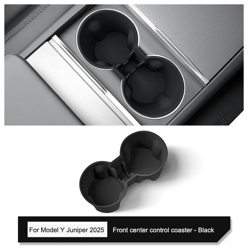 Tesla Model Y Juniper 2025 Center Console Armrest Organizer – Cup Holder & Storage Box Interior Upgrade Kit