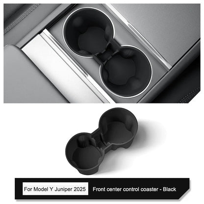 Tesla Model Y Juniper 2025 Center Console Armrest Organizer – Cup Holder & Storage Box Interior Upgrade Kit