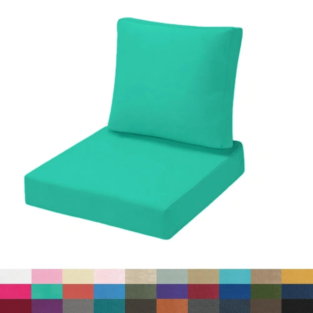 Custom Waterproof Seat & Back Cushion Set – Chair, Sofa & Bench Pads for Patio, Garden & Bay Window Comfort Decor