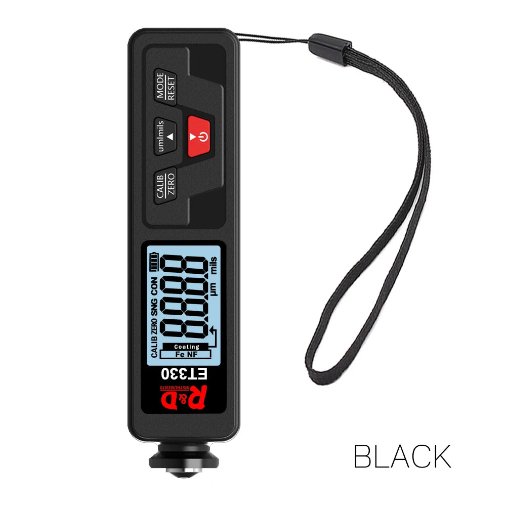 R&D ET330+Zn Car Paint Thickness Gauge - 0–1500μm Fe & NFe Coating Tester for Automotive Metal Surfaces
