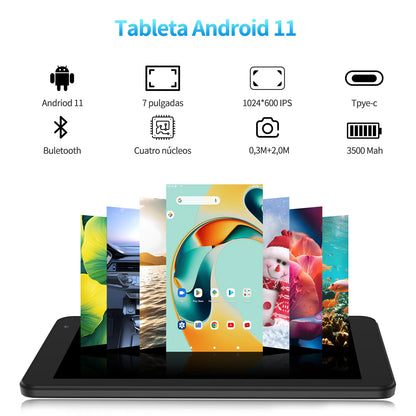PRITOM 7-Inch Android Tablet PC – 32GB, Quad-Core, HD IPS Display, Dual Camera, WiFi with PU Protective Case