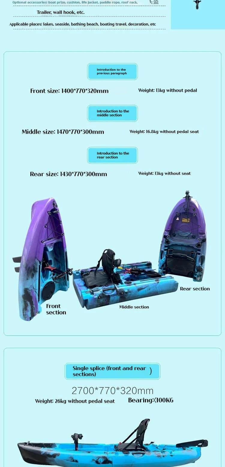 Modular Electric & Pedal-Driven Kayak – Portable Detachable Canoe, Lightweight Inflatable Folding Boat for Fishing & Adventure