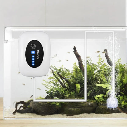 4800mAh USB Aquarium Air Pump - Portable & Ultra Silent Fish Tank Compressor for Indoor/Outdoor Use