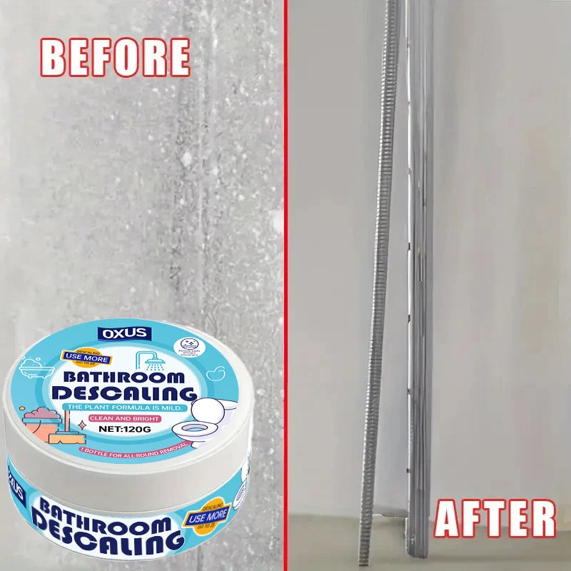 Bathroom Glass Polish Gel - Hard Water Stain and Limescale Remover for Shower Doors, Tiles, and Stainless Steel Surfaces