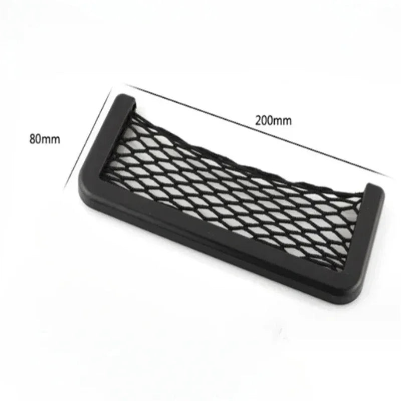 Car Seat Side Storage Bag - Elastic Mesh Pocket Organizer for Phone & Interior Accessories