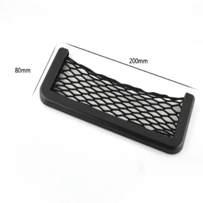 Car Seat Side Storage Bag - Elastic Mesh Pocket Organizer for Phone & Interior Accessories