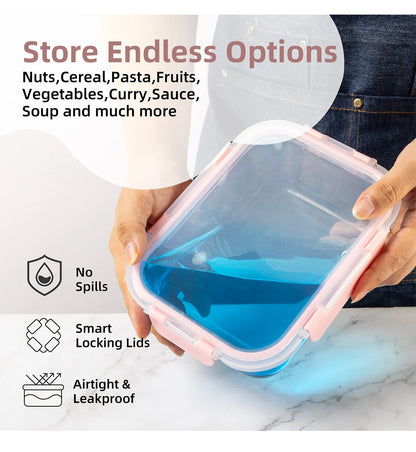 16-Piece Glass Food Storage Container Set — Leakproof, Airtight, BPA-Free, Microwave & Oven Safe, Stackable Kitchen Organizer