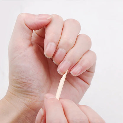 100/500PCS Nail Orange Wood Sticks - Double Head Cuticle Pusher & Remover for Manicure, Pedicure, and Rhinestone Picking