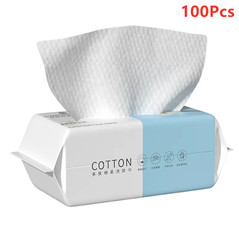 Extra Thick Disposable Facial Towels - Gentle & Absorbent Cotton Makeup Remover Wipes
