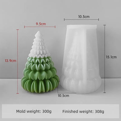 3D Origami Christmas Tree Silicone Mold — DIY Aroma Candle, Plaster & Gel Mold for Handmade Creative Holiday Decorations