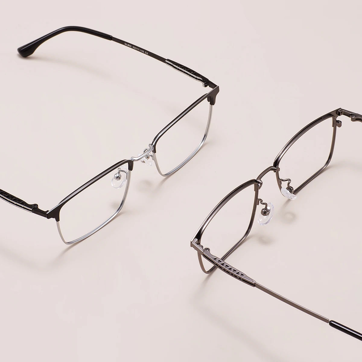 Comfortable Rectangular Men’s Business Glasses – Full Rim Browline Metal Frame for Optical Prescription Lenses