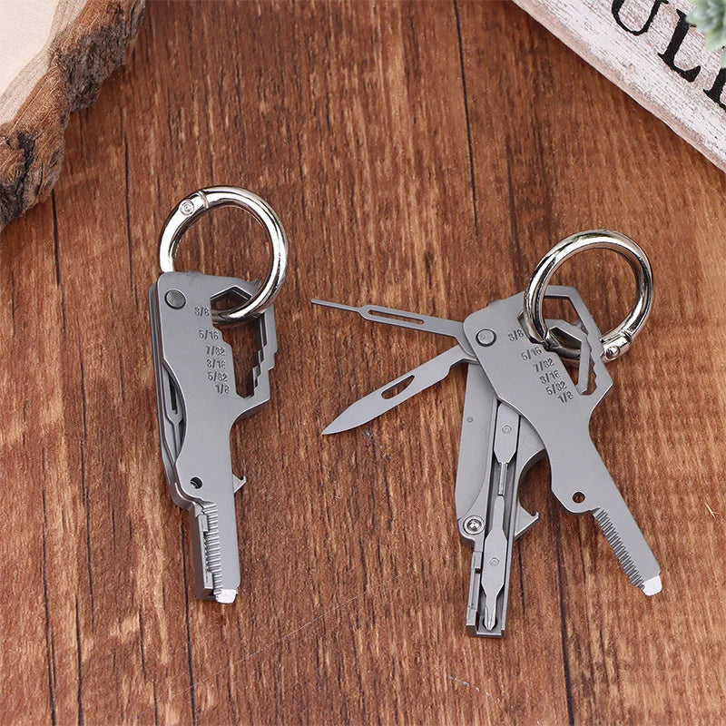 Mini Stainless Steel Keychain Multi-Tool - Compact Emergency Repair Tool for Outdoor, Home & Drone Use
