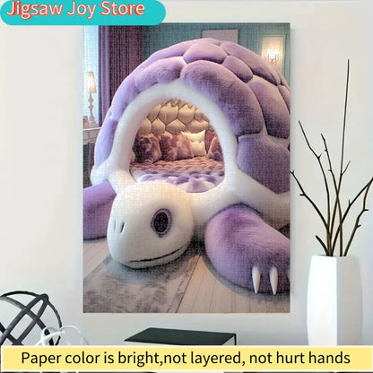 Halloween 1000-Piece Puzzle - Purple Turtle Bed Plush-Themed Home Decor