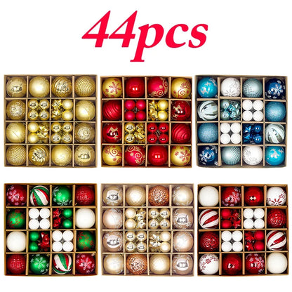 Christmas Ball Ornament Set – Large Xmas Tree Hanging Pendants with Snowflake Design for Home Decor & 2025 New Year Party Gifts