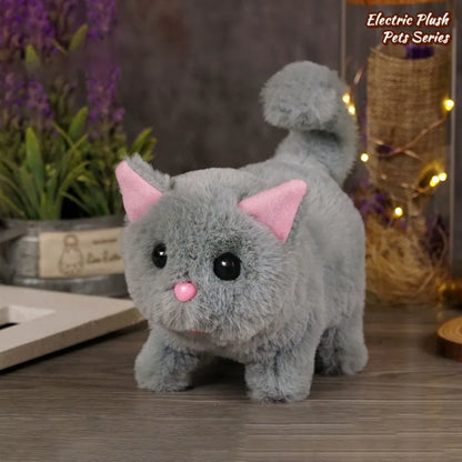 Simulated Robot Kitten Plush Toy - Interactive Walking & Wagging Electric Pet for Kids