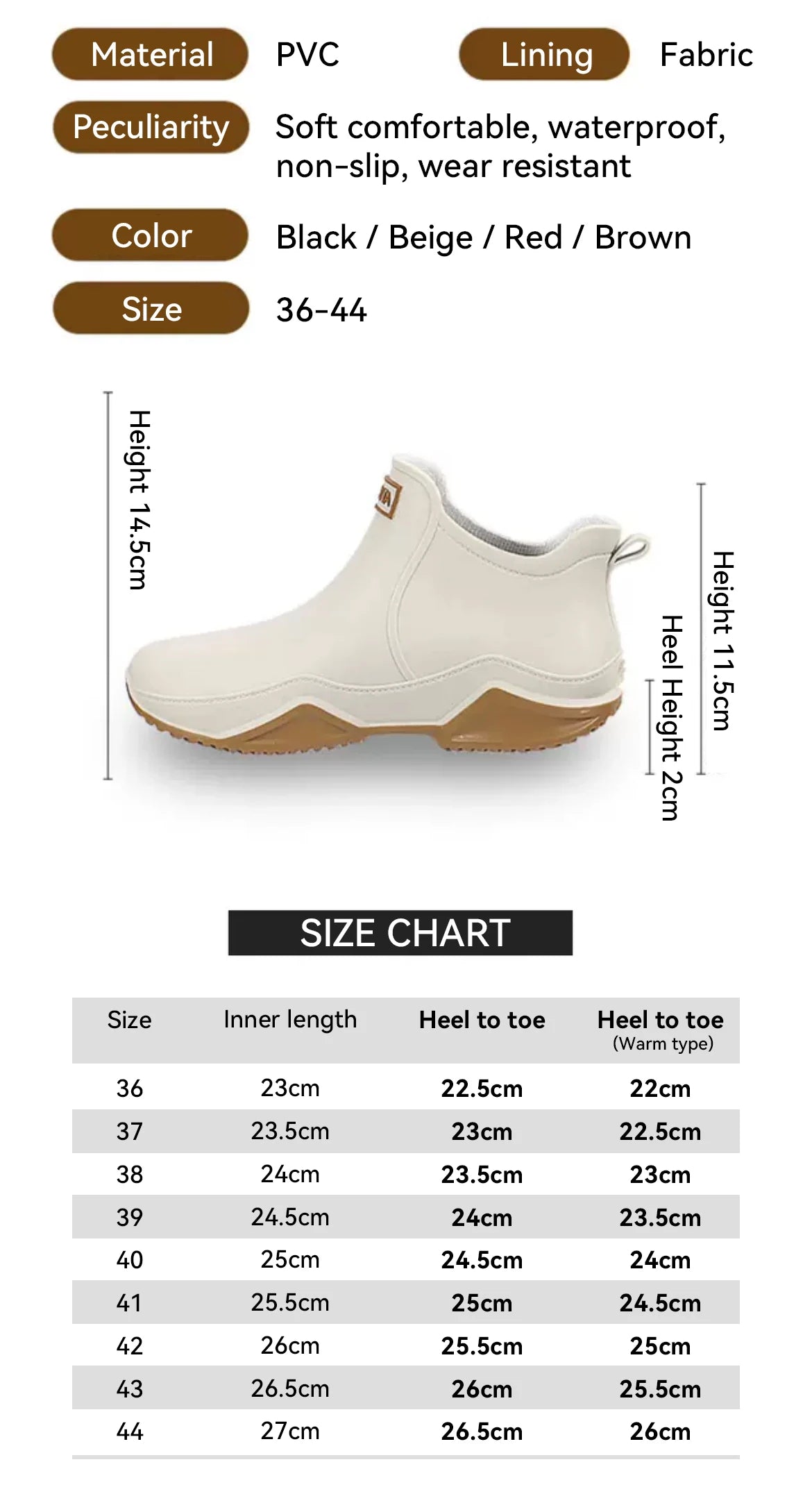 New Waterproof Rain Shoes for Women & Men – Ankle Rain Boots, Anti-Slip, Wear-Resistant, Plush for Summer & Winter