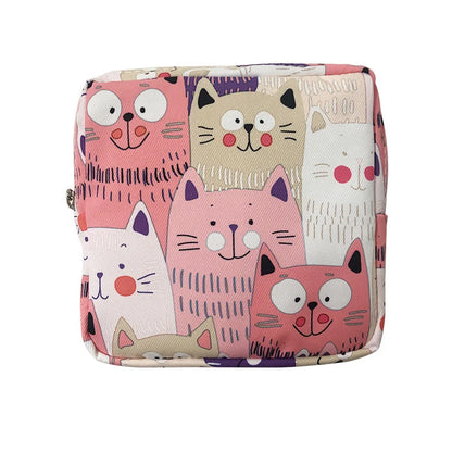 Cute Cartoon Girl Cosmetic Bag – Mini Travel Makeup Organizer for Lipstick, Sanitary Pads & Toiletries