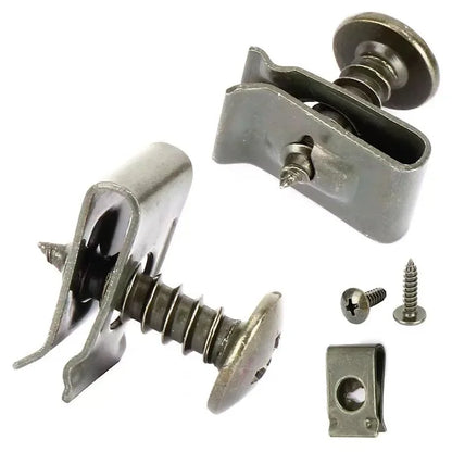 Car U-Type Metal Screw Clips - Anti-Rust Fastener Set for Fender, Bumper & Body Repair (10-200PCS)