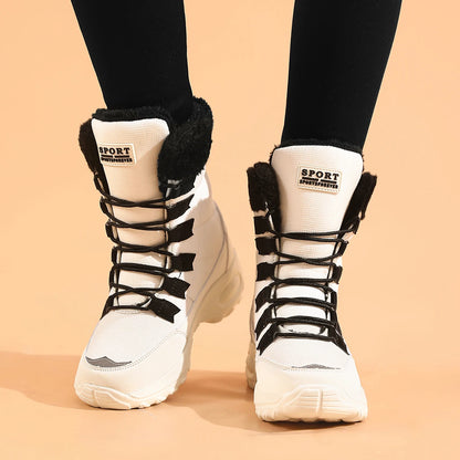 Women's Winter Mid-Calf Snow Boots – Waterproof Thigh-High Hiking Boots for Warmth and Comfort