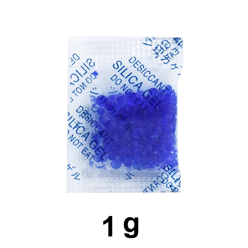 Blue Silica Gel Desiccant Sachets — 1g/5g, 10/20/50/100 Bags Moisture Absorber for Kitchen & Storage