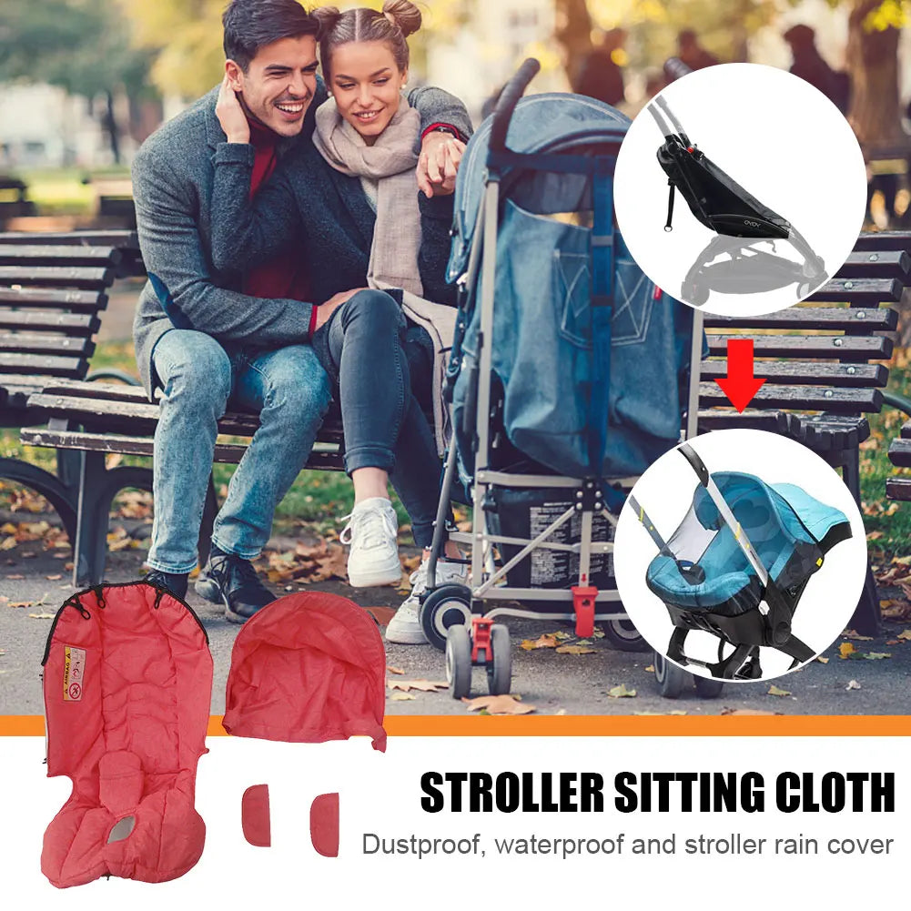 Toddler Baby Stroller Rain Cover — Waterproof Oxford Sunshade & Dustproof Cover with Soft Seat Cushion and Washing Kit
