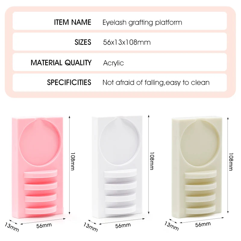 Reusable 2 in 1 Acrylic False Lashes Stand Pad & Glue Holder – Eyelash Grafting Assistor Tool