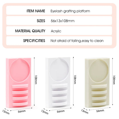 Reusable 2 in 1 Acrylic False Lashes Stand Pad & Glue Holder – Eyelash Grafting Assistor Tool