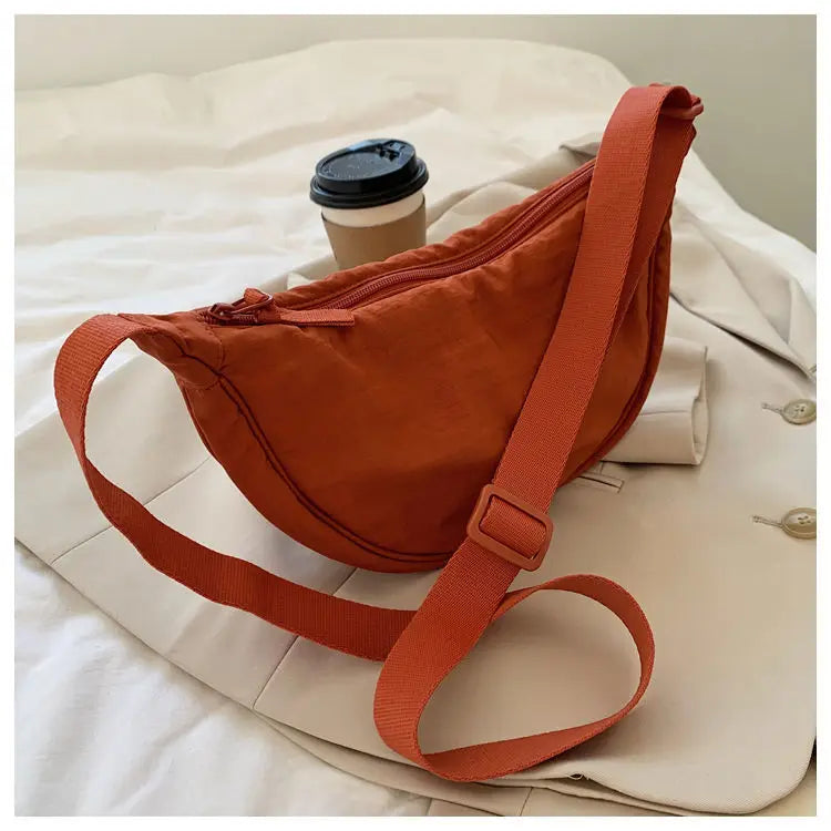 Upgraded Women's Messenger Bag – Simple Design Nylon Hobo, Small Vintage Shoulder Purse & Cloth Handbag