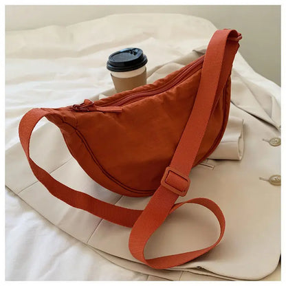 Upgraded Women's Messenger Bag – Simple Design Nylon Hobo, Small Vintage Shoulder Purse & Cloth Handbag