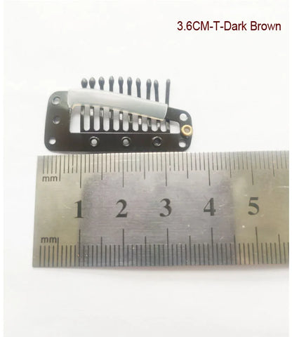 50Pcs Wig Clips Snap Clips - 2.3cm-3.6cm Black & Brown Hair Extension Weft Clips for Wig Styling & Hair Tools