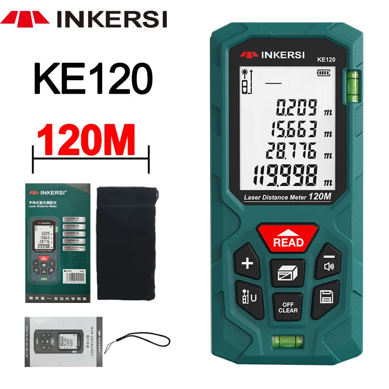 INKERSI Laser Rangefinder Digital Tape Measure 40M/70M/120M High Precision Distance Meter