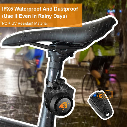 WSDCAM Bicycle Alarm – Waterproof Vibration Alarm with USB Charging & Remote Control, 110 dB Security for Bike & Motorcycle