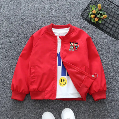 Spring Cartoon Mickey Mouse Hooded Jacket – Baby Boys & Girls Sweatshirt Windbreaker Coat for Kids Ages 1-6 Years