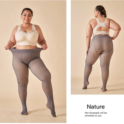 Thick Thermal High Waist Pantyhose - Women's Warm Winter Translucent Tights Stockings, Sexy Slim Leggings