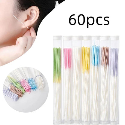 120/60pcs Ear Piercing Cleaning Tools – Disposable Ear Hole Cleaner Paper for Dirt & Odor Removal